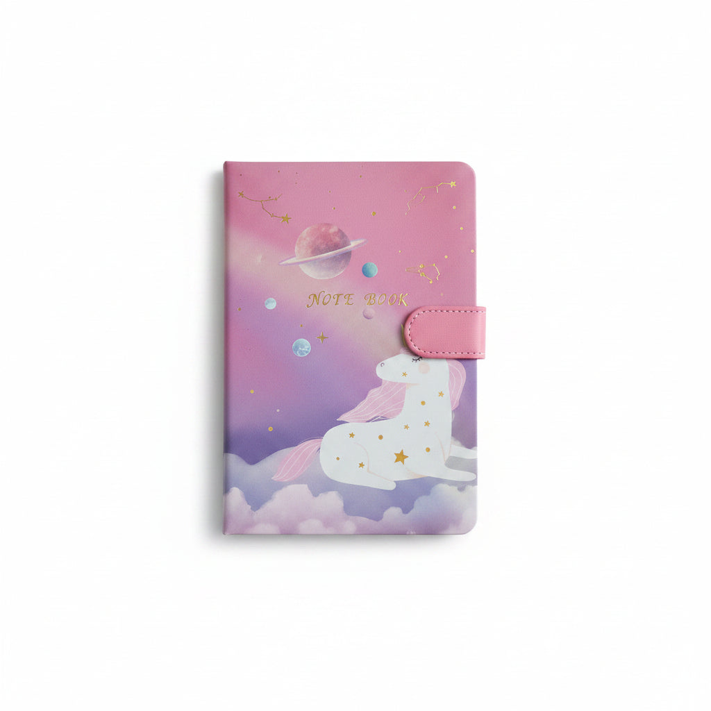 Fancy Unicorn Side Lock Style Diary
