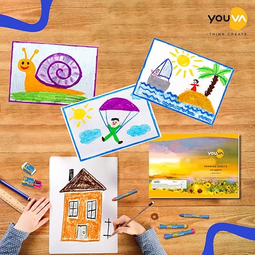 Navneet Youva | Loose Sheets | Drawing Sheets 21x29.7 cm | 100 Sheets | Pack of 1