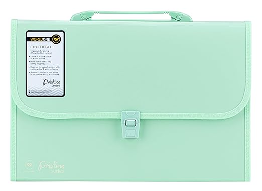 Worldone Expanding File Folder with Handle & Lock 13 Indexed Pocket for Documents Sorting Durable Long Lasting