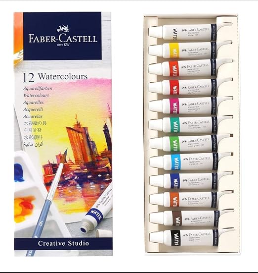 Faber-Castell Creative Studio Watercolour Paint Set – 12 x 5ml Tubes |