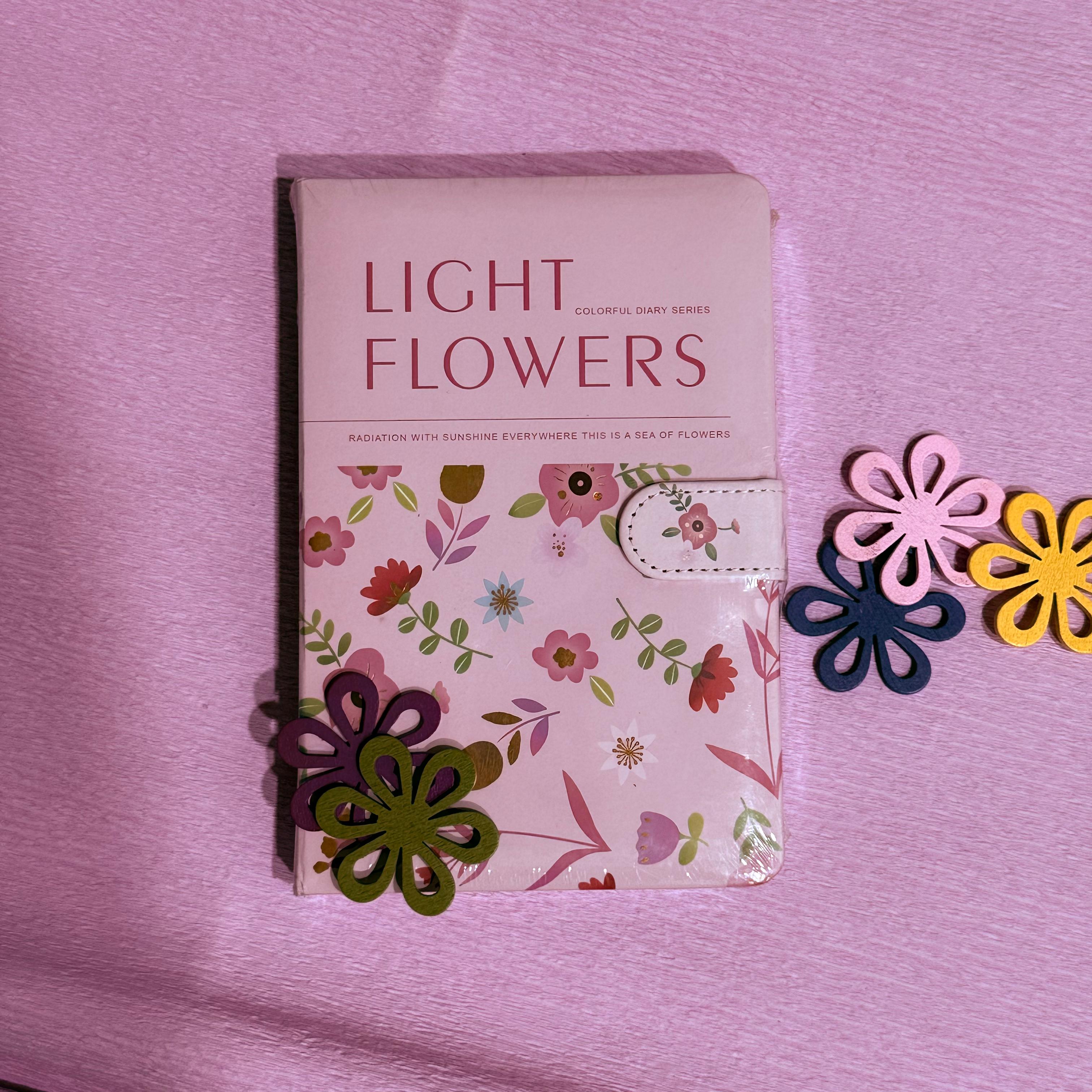 Light Flowers Magnet Lock Style Diary
