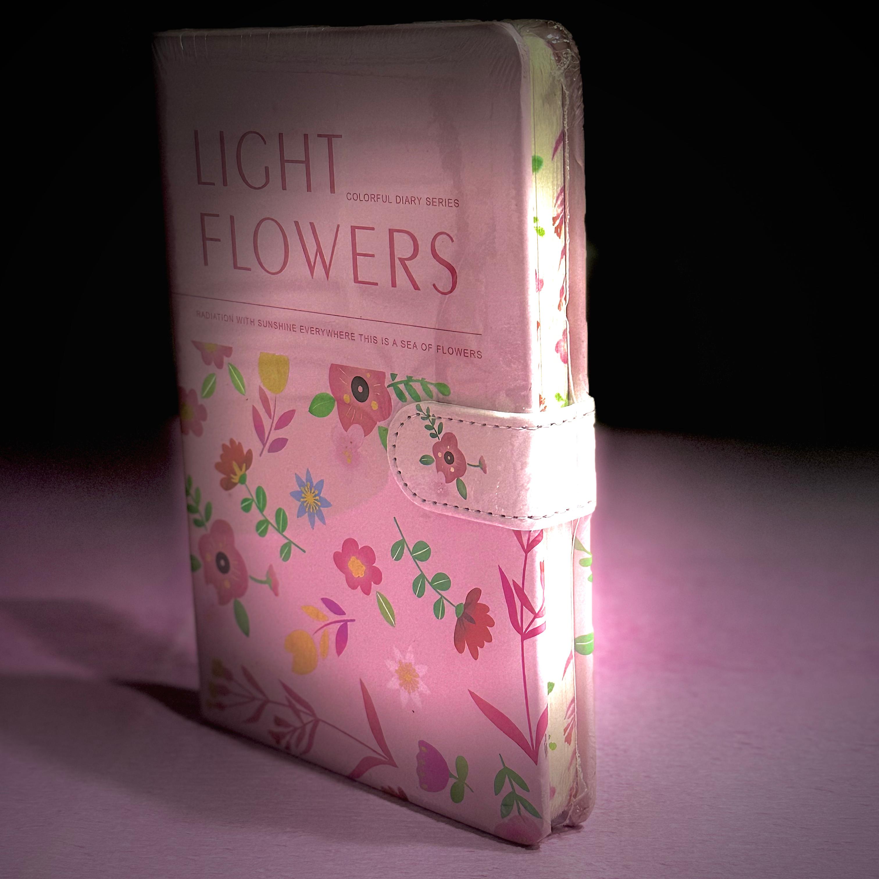 Light Flowers Magnet Lock Style Diary