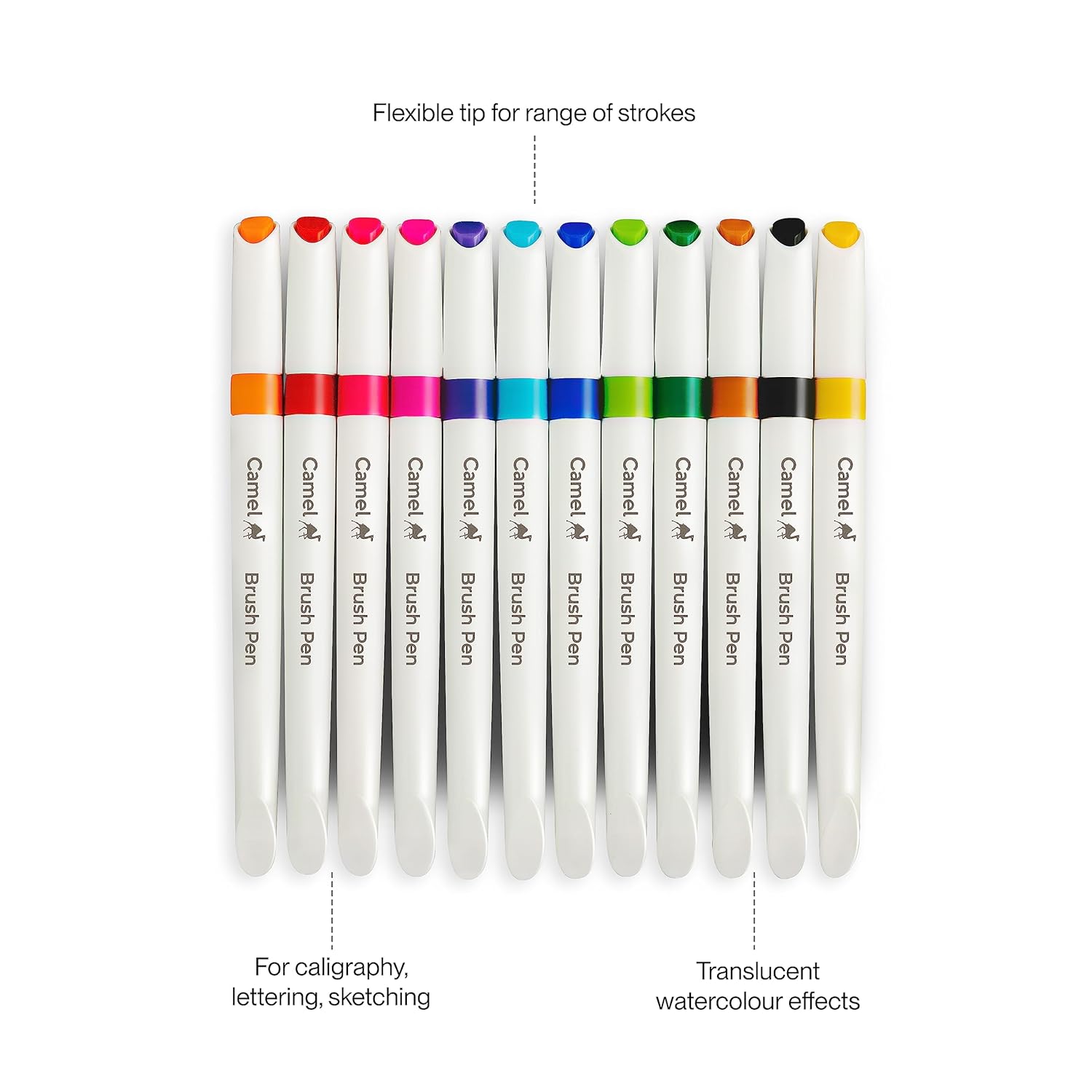 Camel Camlin Brush Pen 12 Shades, Bold