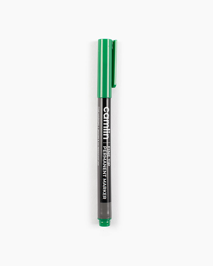 Camlin Fine Tip Permanent Markers Green (Set of 10)
