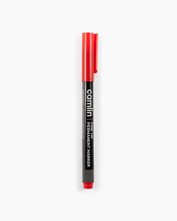 Camlin Fine Tip Permanent Markers Red (Set of 10)