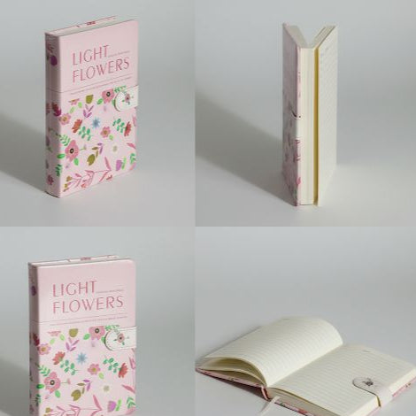 Light Flowers Magnet Lock Style Diary