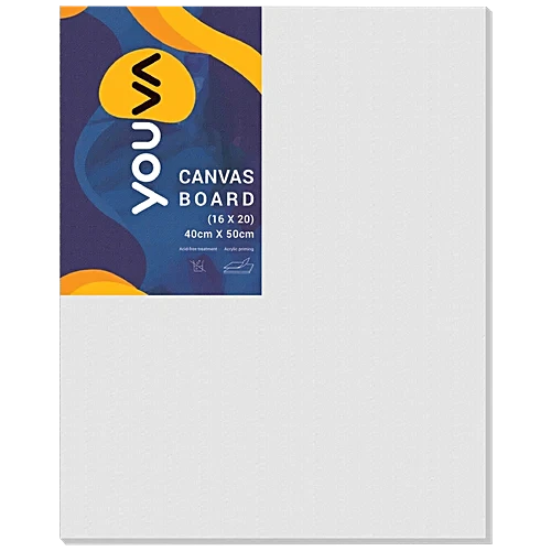 Navneet Youva |Cotton White Blank Canvas Boards ,16x20