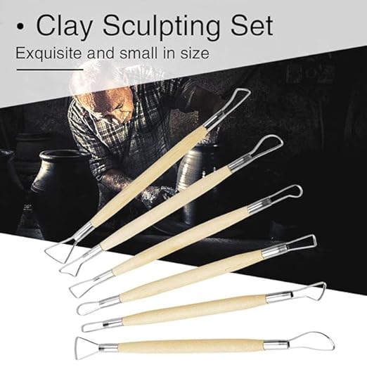 Ceramic Clay Tools Set, Birch 6Pcs Pottery Tools, for Wax Sculpting Ceramics Carving Jewelry Design Use