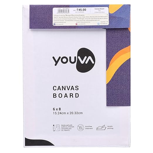 Navneet Youva |Cotton White Blank Canvas Boards for Painting, Acrylic Paint, Oil Paint Dry & Wet Art Media|6x8