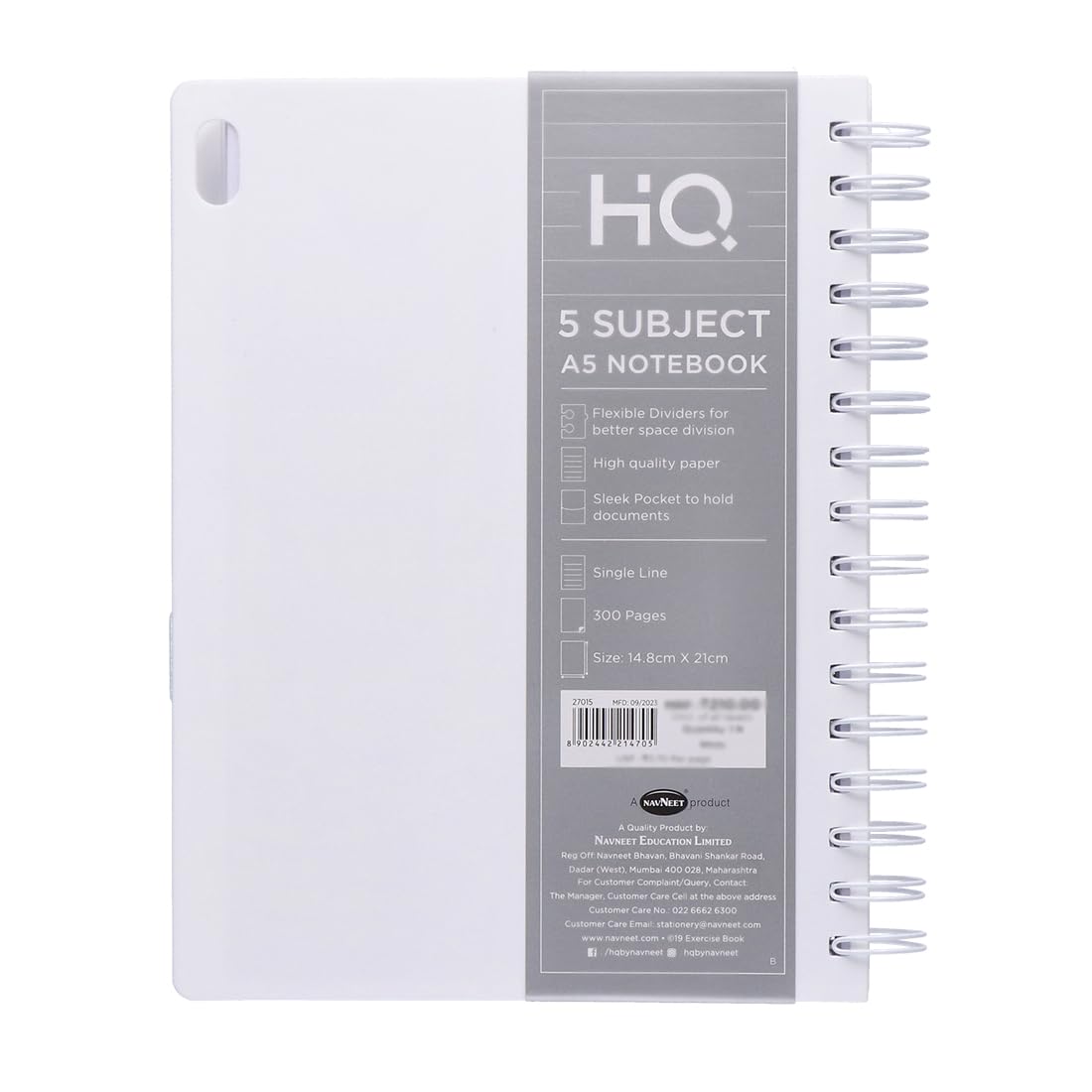 Navneet HQ Five Subject Spiral Notebook