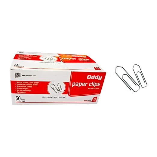 Oddy Paper Clips Nickel Plated - PC-50mm -
