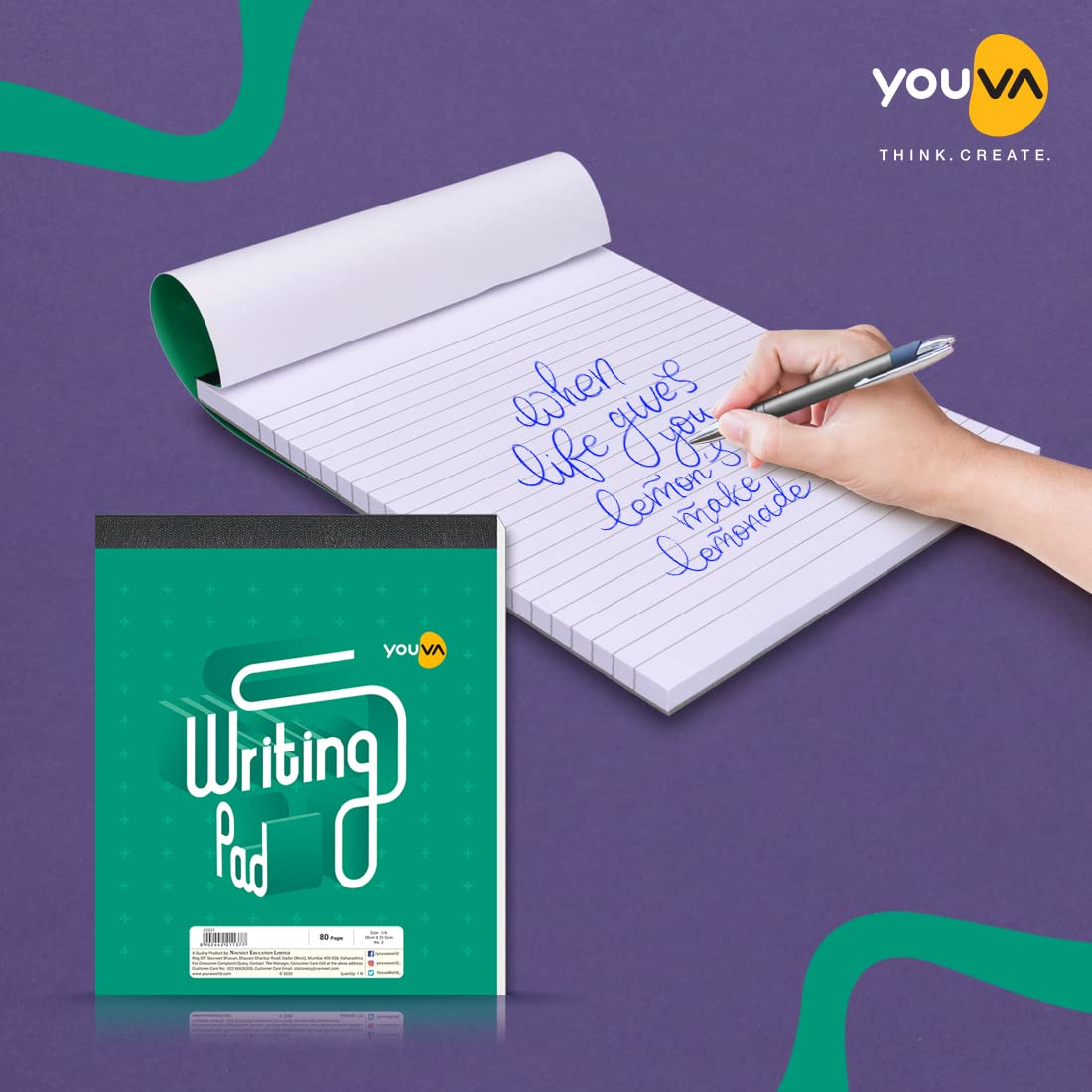 Navneet Youva | Patti Bound | Writing Pad | Single Line | 80 Pages