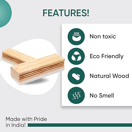 Premium Non Magnetic Wooden White Board Duster | Black Board Wooden Duster Whiteboard Eraser for Erasing White Board Marker or Chalk Board Writing