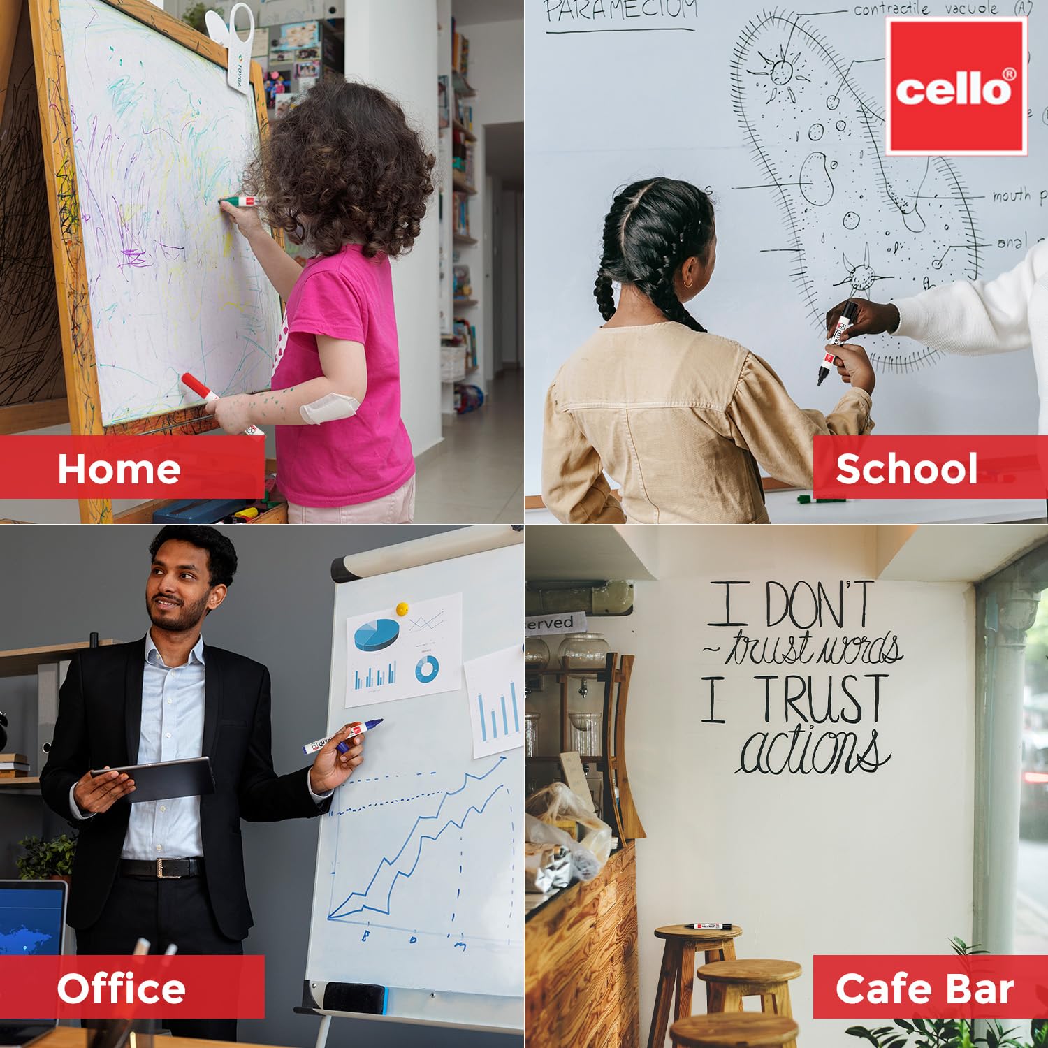 Cello Whiteboard Markers | Set Of 4 Markers