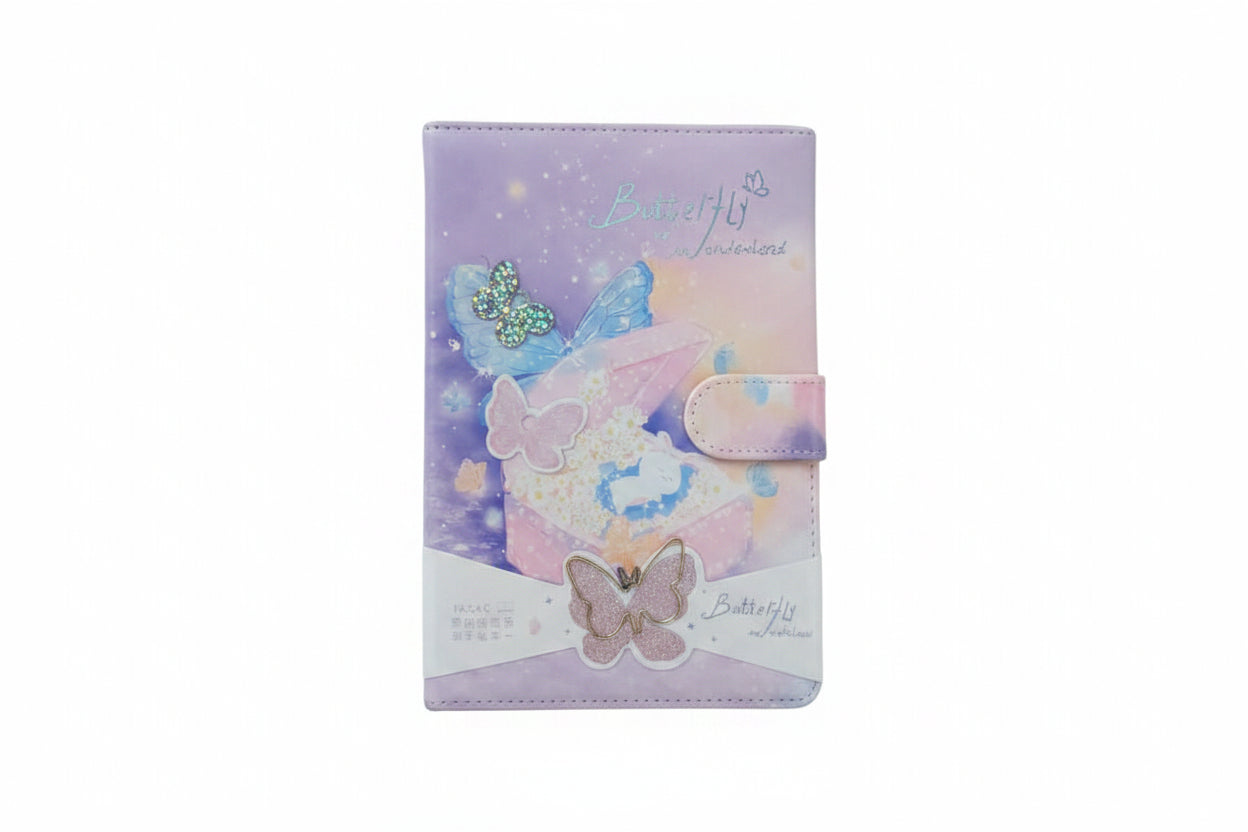 Fancy Butterfly Side Lock Style Diary