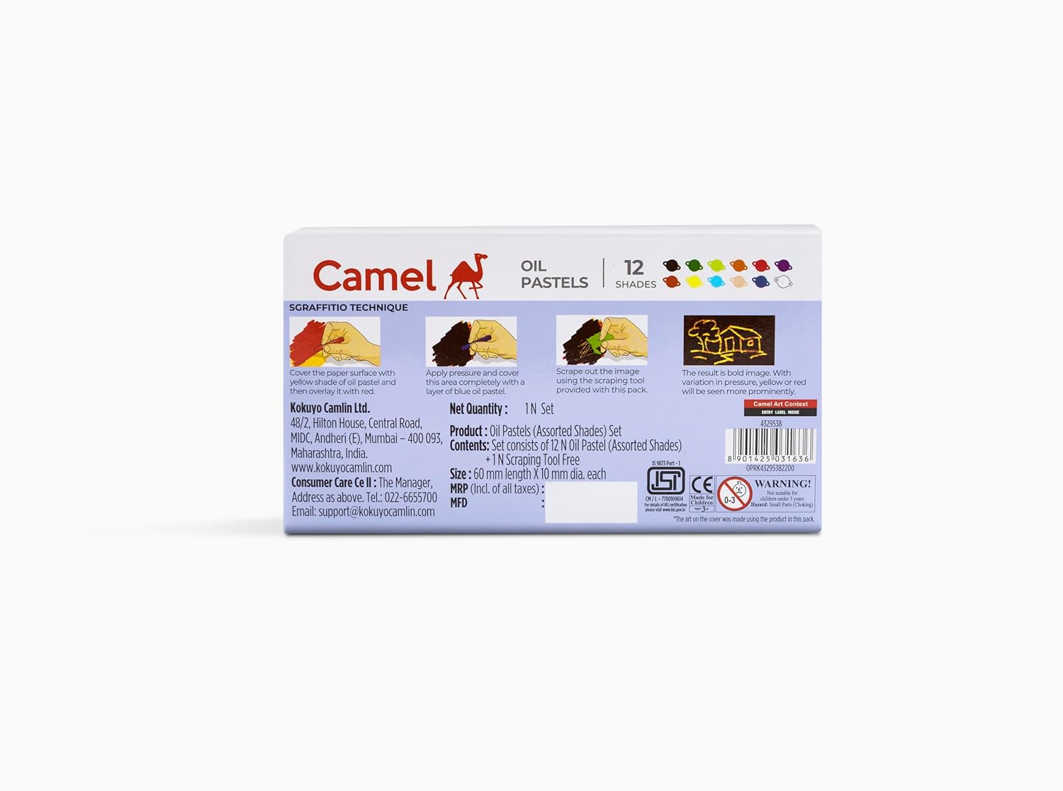 Camel Oil Pastel 12 Pieces
