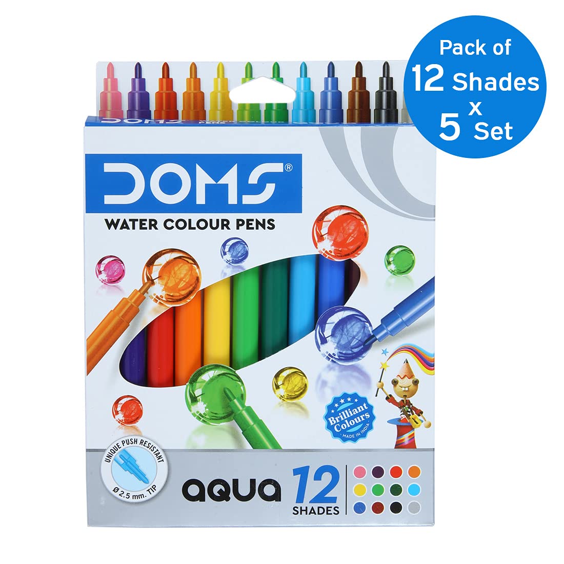 Doms Aqua 12 Shades Watercolour Sketch Pen Set