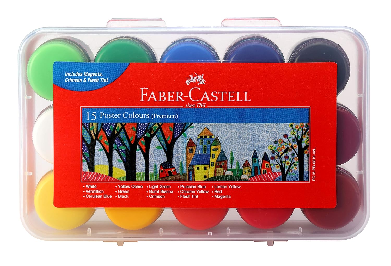 Faber-Castell Poster Color Plastic Box - Pack of 15 Colors