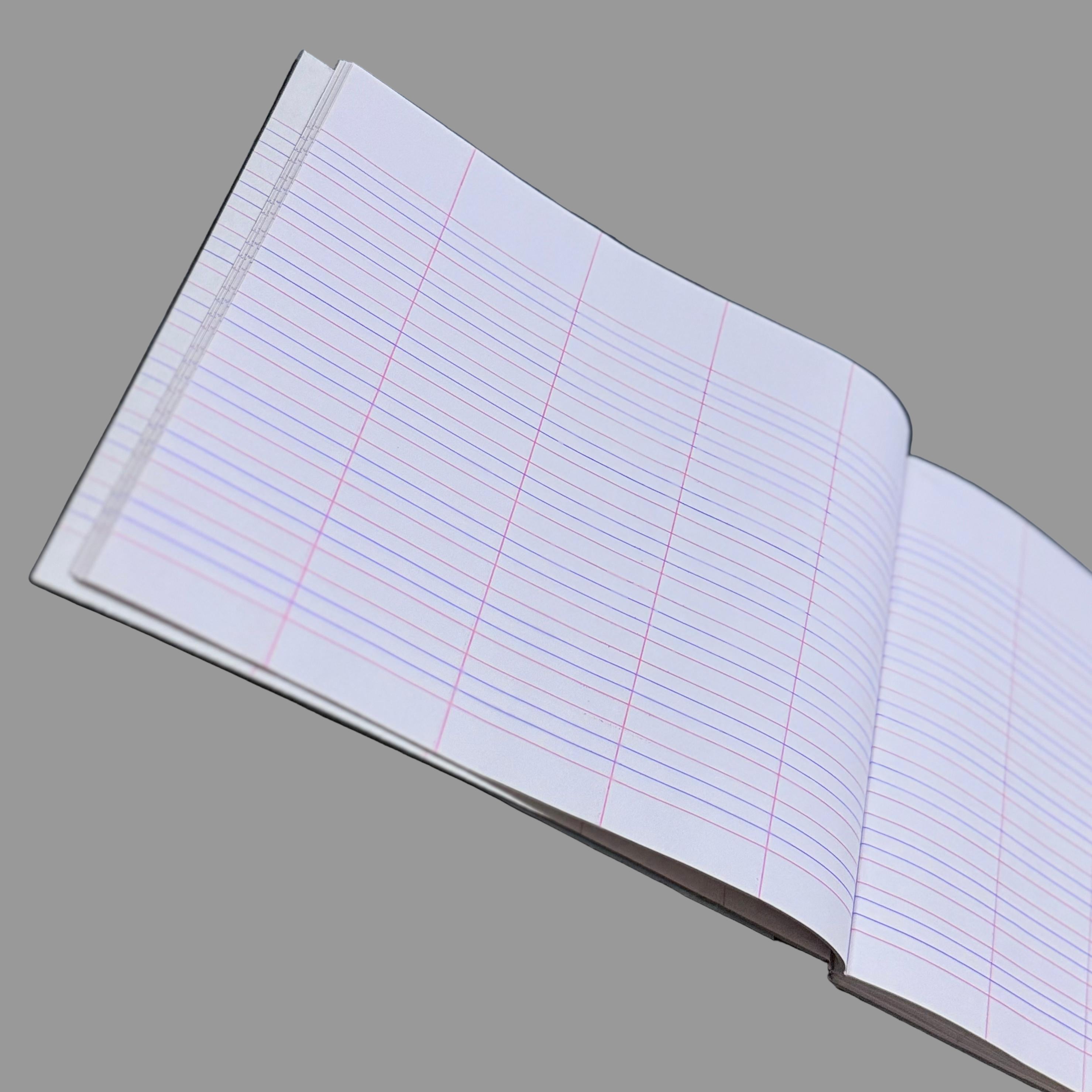 XAV- Hard Bound Four Line Column Notebook