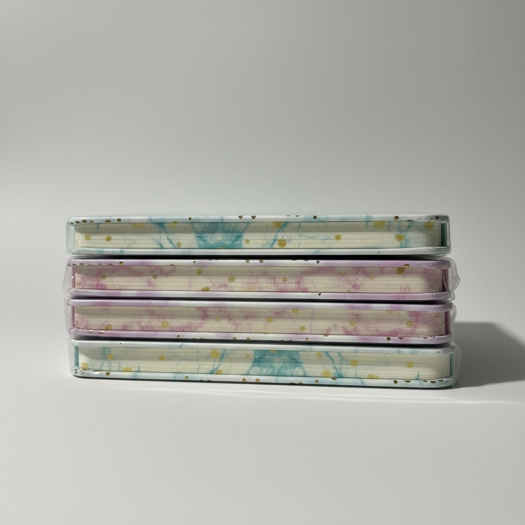 Iridescent 'Note' Pocket Diary / Journal - Marble & Gold Foil Design