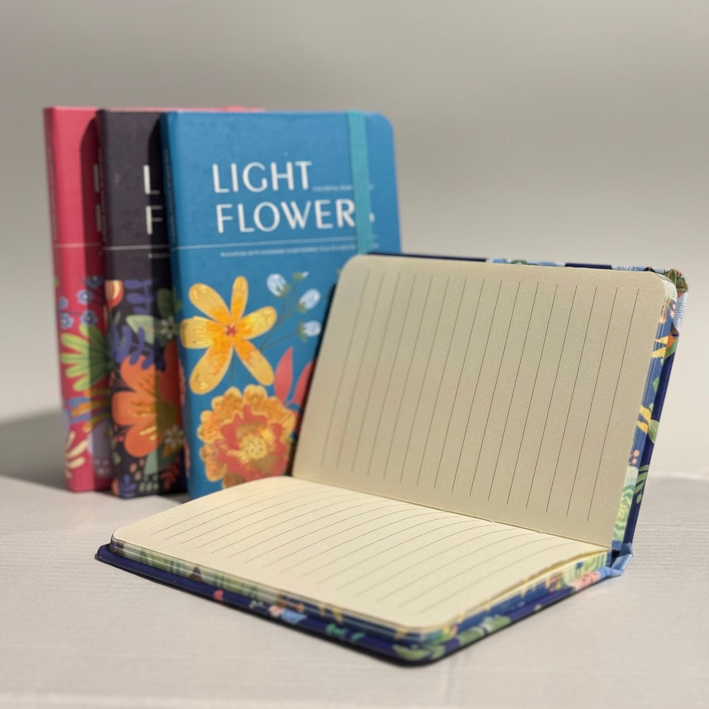 Light Flowers Navy Pocket Diary