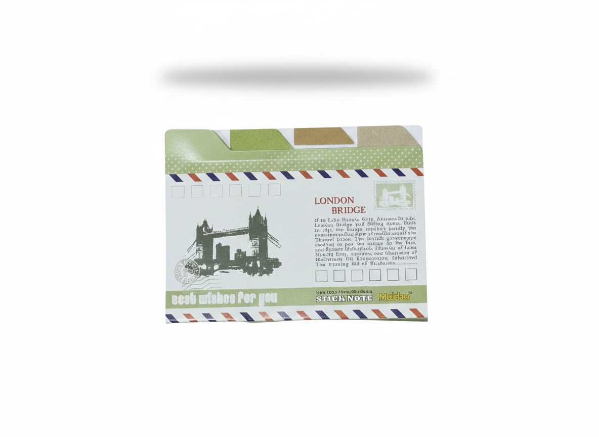 Vintage London Bridge Airmail-Style Sticky Notes – Retro Travel Memo Pads