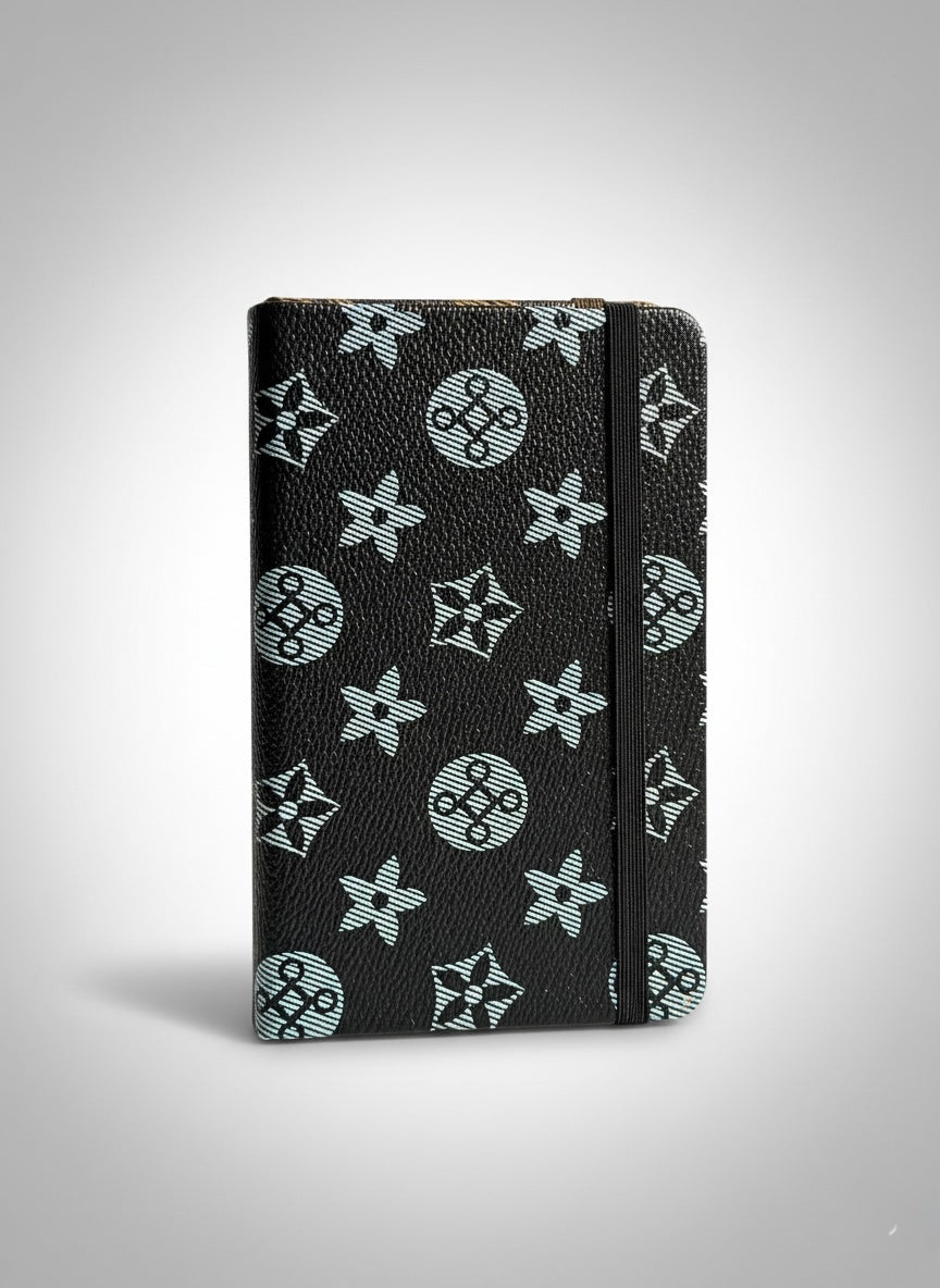 Luxury Monogrammed Hardcover Pocket Diary / Notebook - Brown & Gold