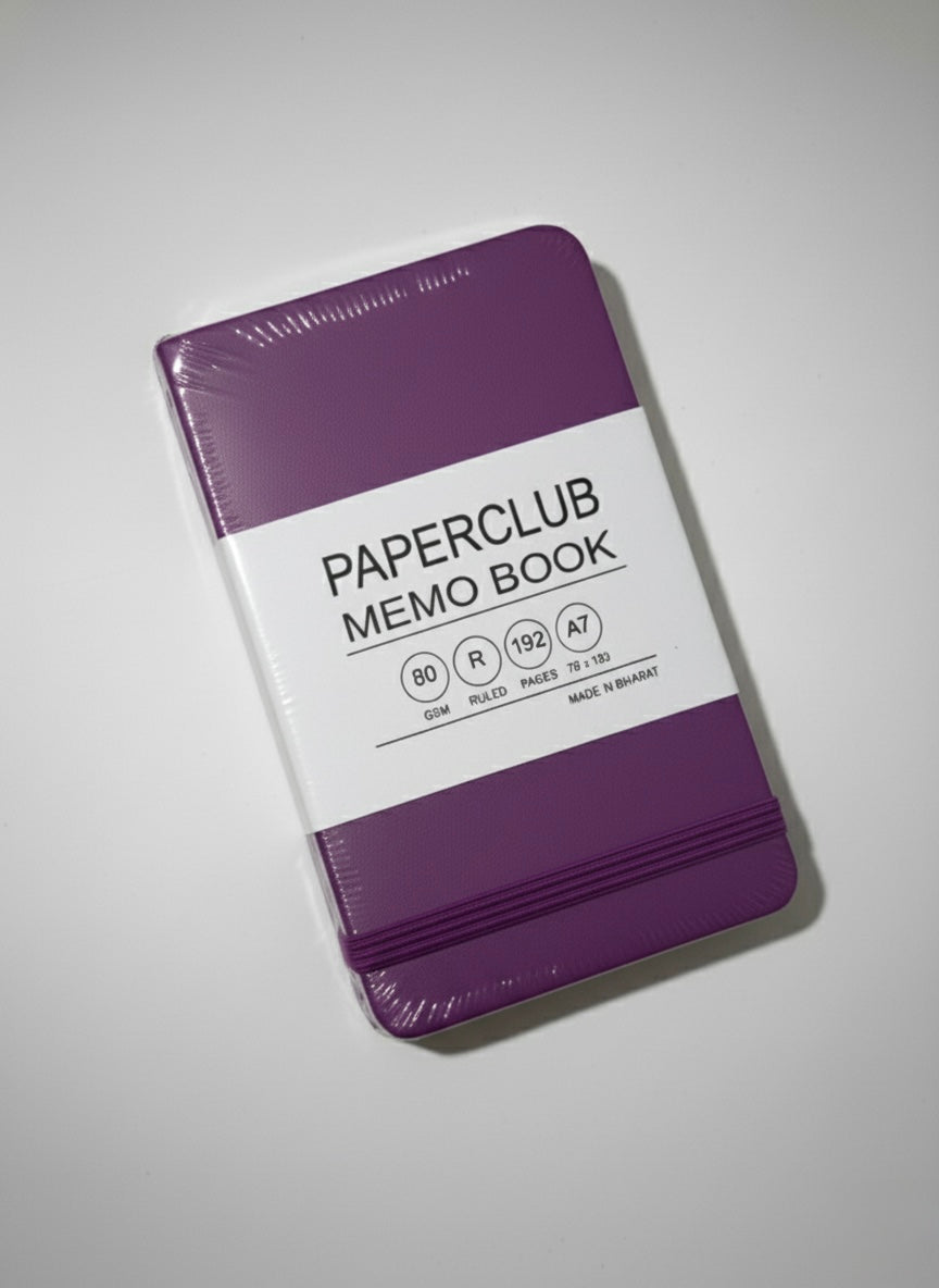PAPERCLUB Pocket-Sized Memo Book / Diary - A7, Ruled, Purple