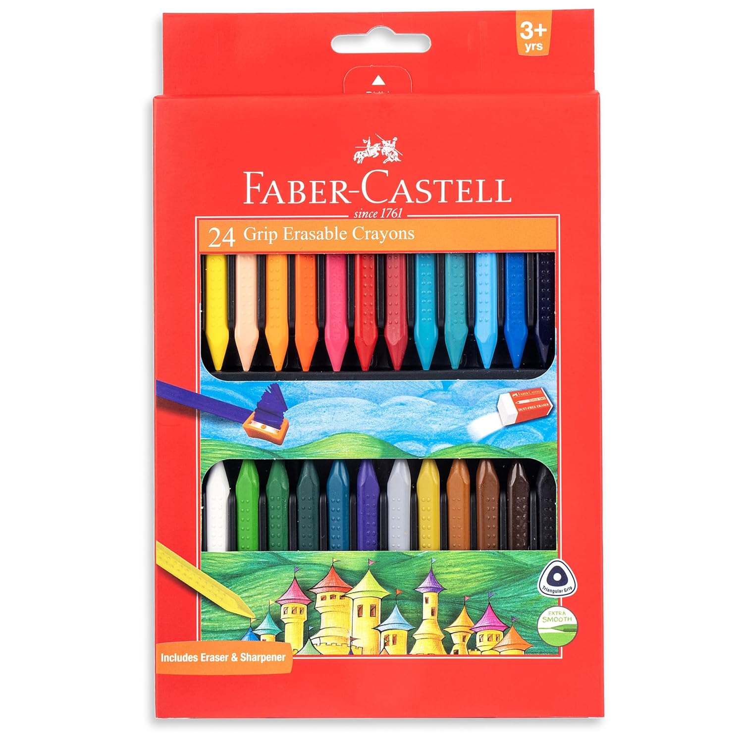 Faber-Castell Grip Erasable Crayon Set - Pack of 24