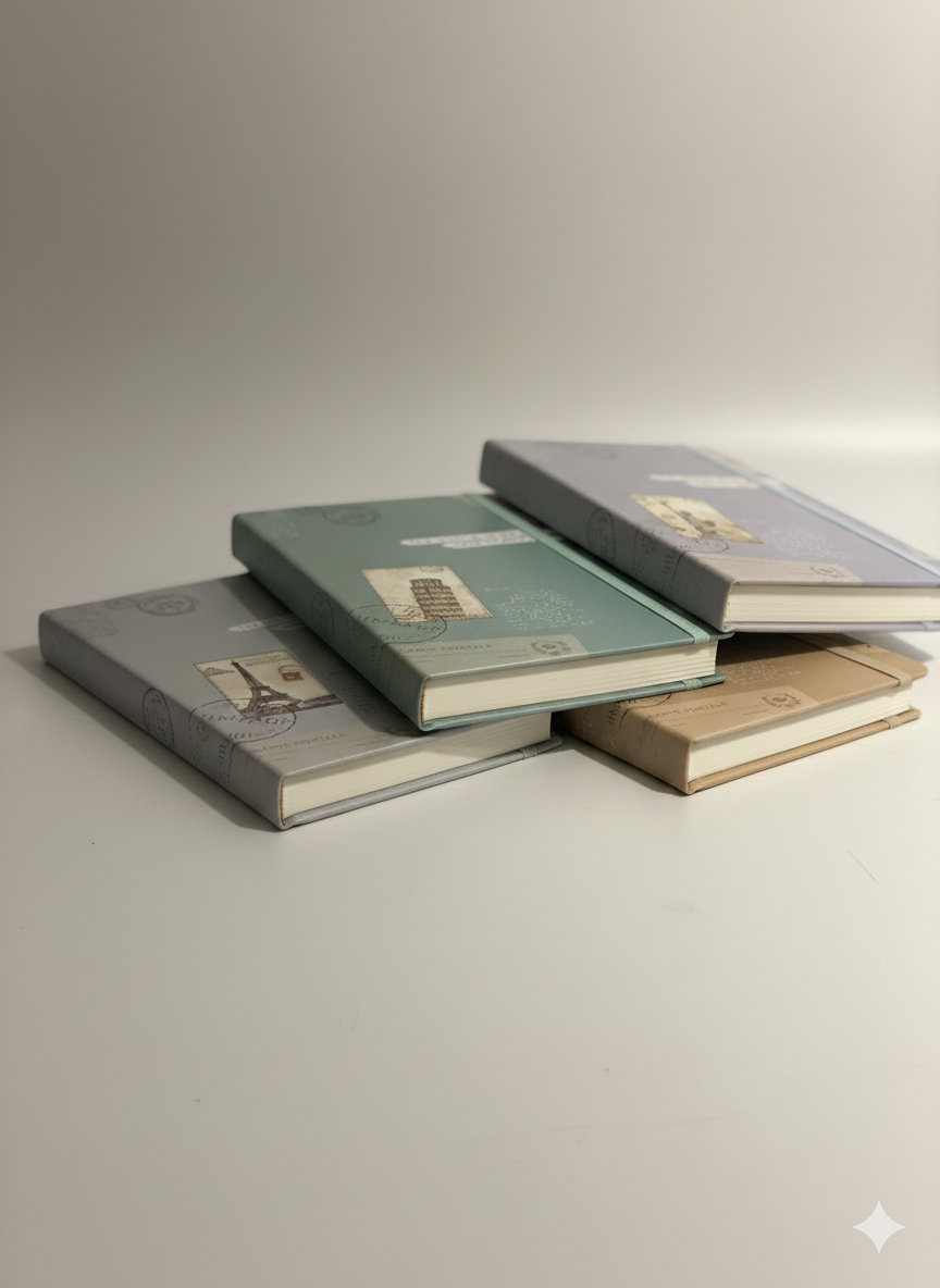 Vintage Travel-Themed Hardcover Diary