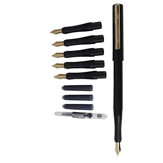 FRKB Sky Good Calligraphy Set with 3 Nibs, 5 Ink Cartridges & 1 pens Pen Gift Set (Ink Color - Black)