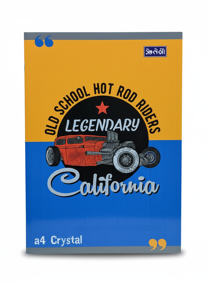 A4 Crystal Notebook - Legendary Hot Road Riders California
