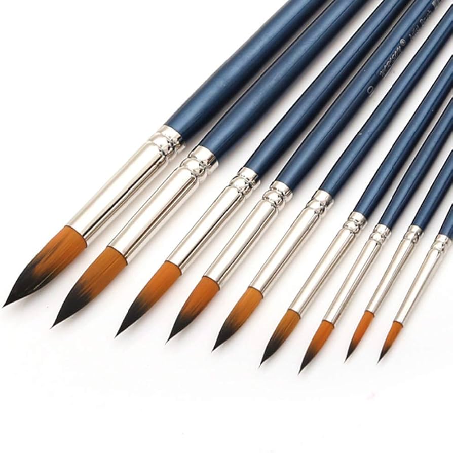 Round Pointed Tip Paint Brushes Set, 6 Pcs Artist Paintbrushes