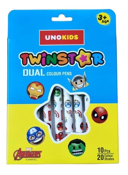 Unomax Twinstar Dual Colour Pens 10 Pens, 20 Colour Shades