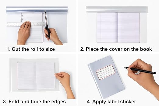 Transparent Book Cover Roll for School Notebook/Book|| Protect from Dust and Water Thick Quality Packing Roll