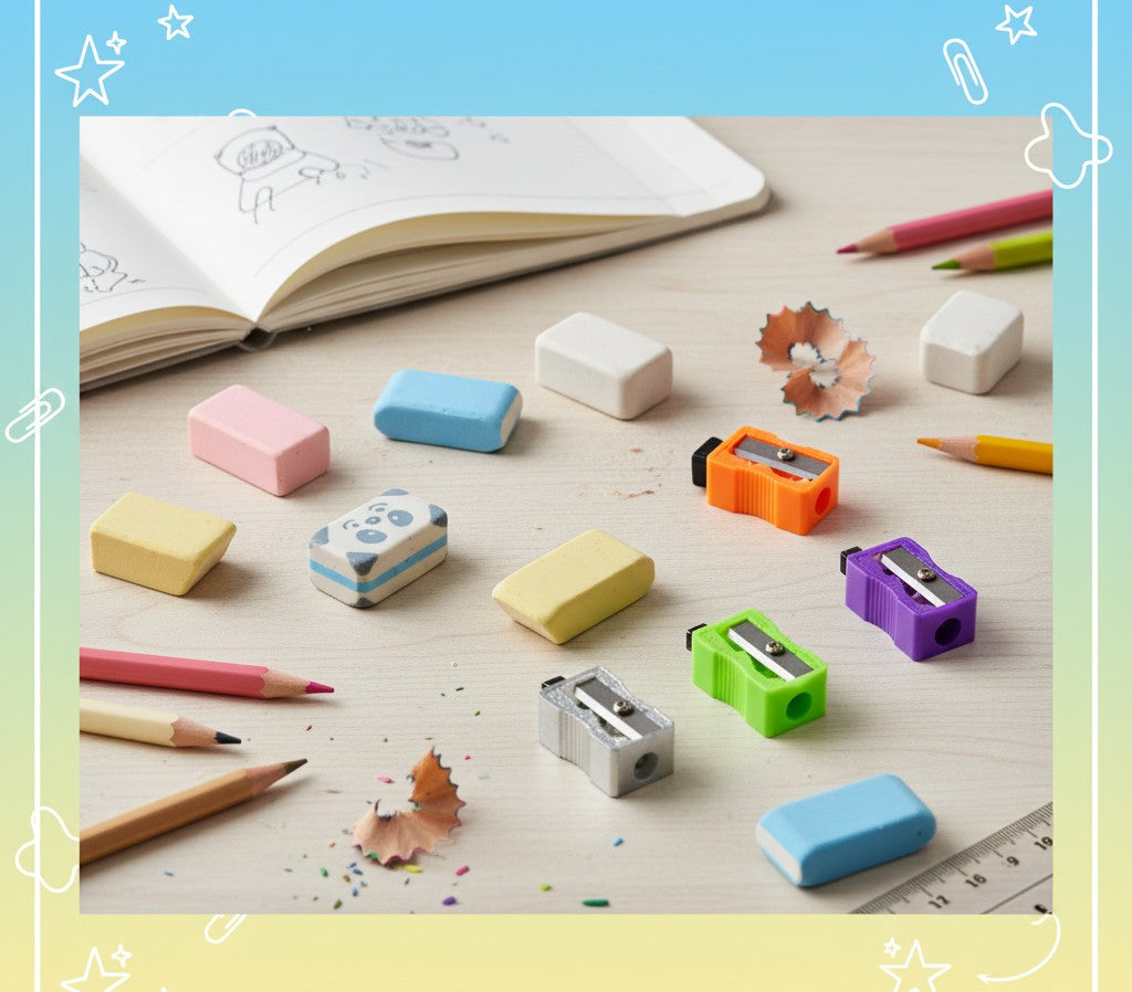 Erasers , Sharpeners & Measuring Tools