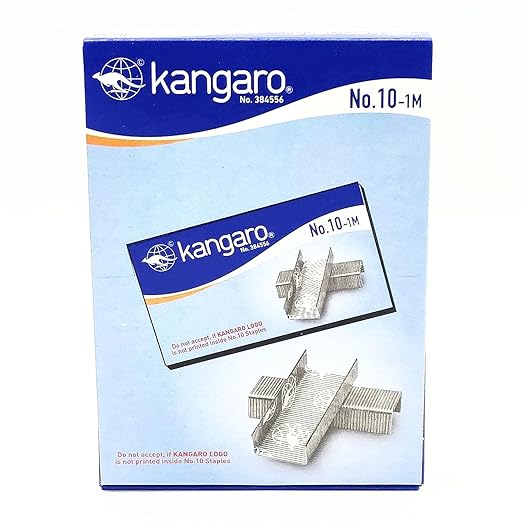 Kangaro Desk Essentials NO. 10-1M Heavy Duty Steel Wire Staple Pins | 1000 Staples | Perfect for Office, Home & School | Pack of 20