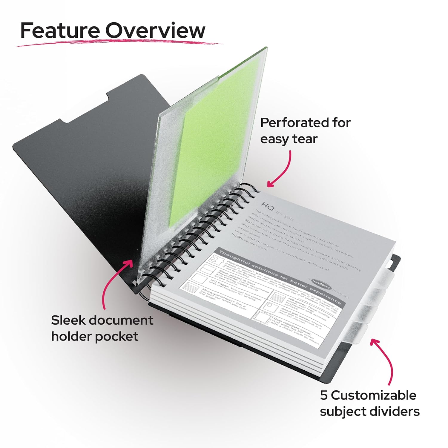 Navneet HQ Five Subject Spiral Notebook