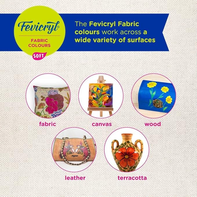 Pidilite Fevicryl Fabric Colour Kit- 20ml for Fabric Painting