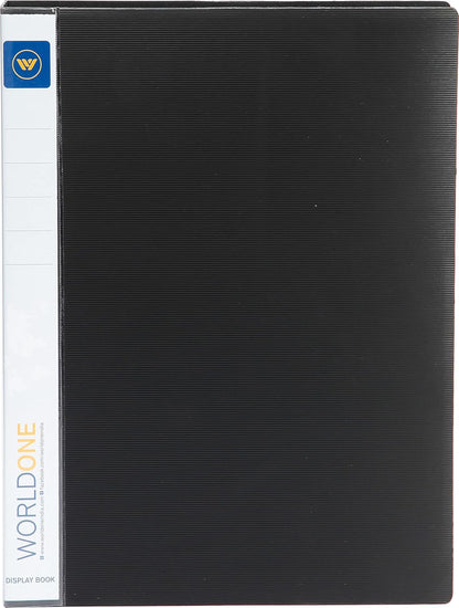 ‎Worldone A4 Size | Presentation Display Book File for Documents | 1.5mm Thick PP Board | Ultra Clear 100 Pockets with Case | Project Folder for School and Offices  (Set of 1)