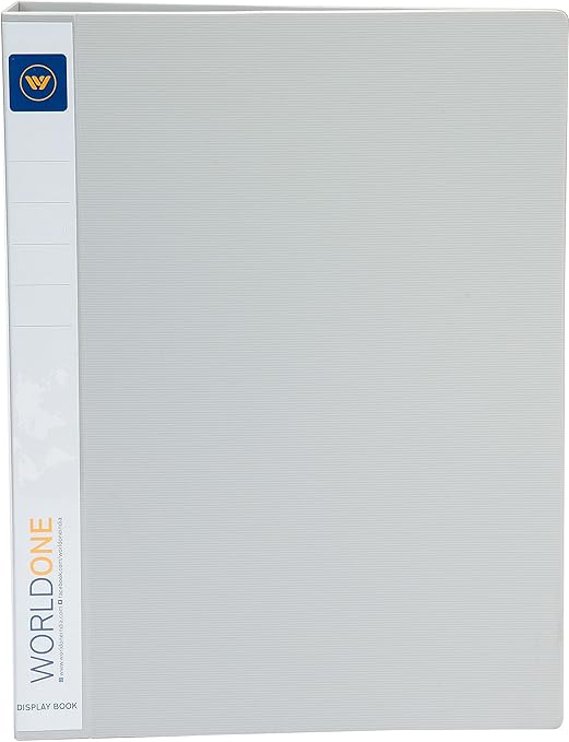‎Worldone A4 Size | Presentation Display Book File for Documents | 1.5mm Thick PP Board | Ultra Clear 100 Pockets with Case | Project Folder for School and Offices  (Set of 1)