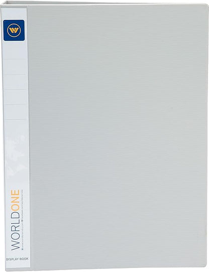 ‎Worldone A4 Size | Presentation Display Book File for Documents | 1.5mm Thick PP Board | Ultra Clear 100 Pockets with Case | Project Folder for School and Offices  (Set of 1)