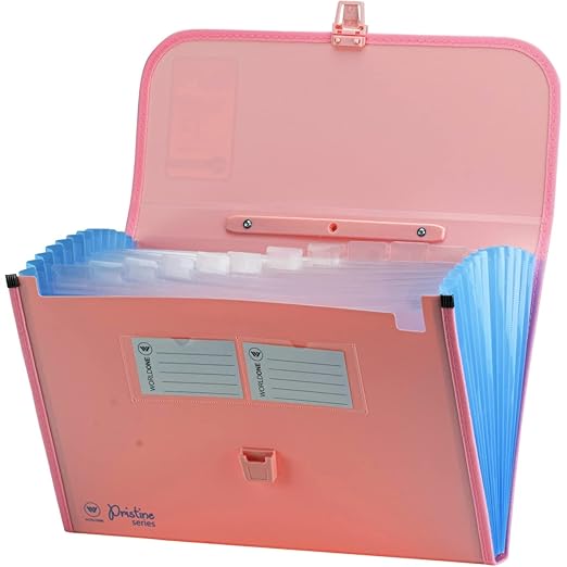 Worldone Expanding File Folder with Handle & Lock 13 Indexed Pocket for Documents Sorting Durable Long Lasting