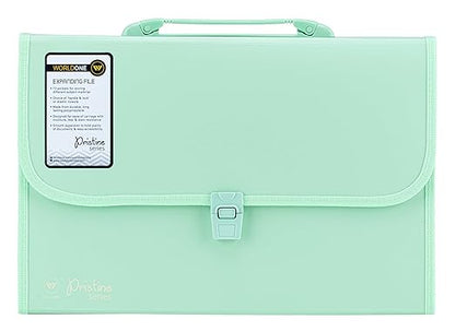 Worldone Expanding File Folder with Handle & Lock 13 Indexed Pocket for Documents Sorting Durable Long Lasting