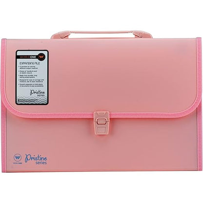 Worldone Expanding File Folder with Handle & Lock 13 Indexed Pocket for Documents Sorting Durable Long Lasting