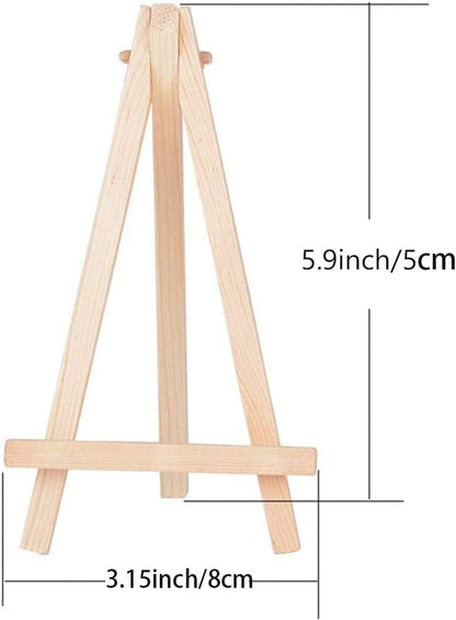 Mini Wood Display Easel Natural Craft Table Stand 6 inch x 4.5 inch Set of 2 Piece (Small)