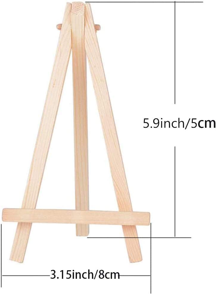 Mini Wood Display Easel Natural Craft Table Stand 6 inch x 4.5 inch Set of 2 Piece (Small)