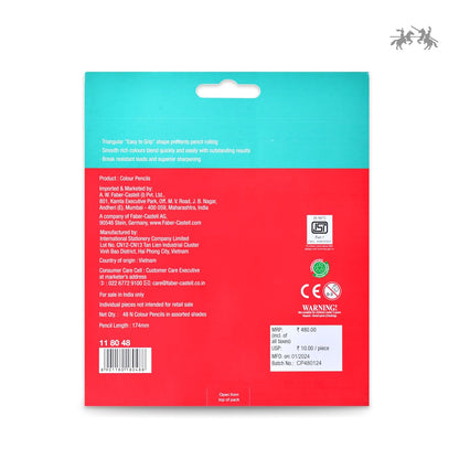 Faber-Castell Triangular Colour Pencil Set – Pack of 48 | Super Soft, Smooth & Child-Safe Colour Pencils |