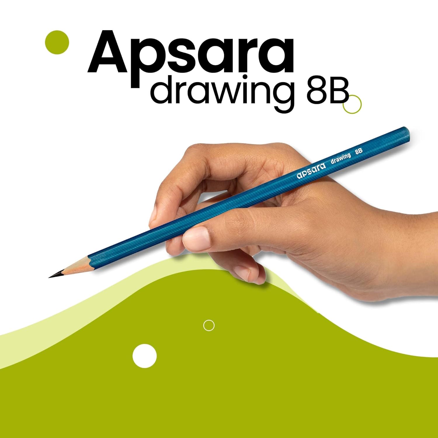 Apsara Assorted Drawing Pencils, HB, B, 2B, 2B, 4B, 6B - Pack of 6