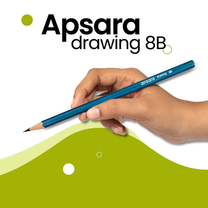 Apsara Assorted Drawing Pencils, HB, B, 2B, 2B, 4B, 6B - Pack of 6